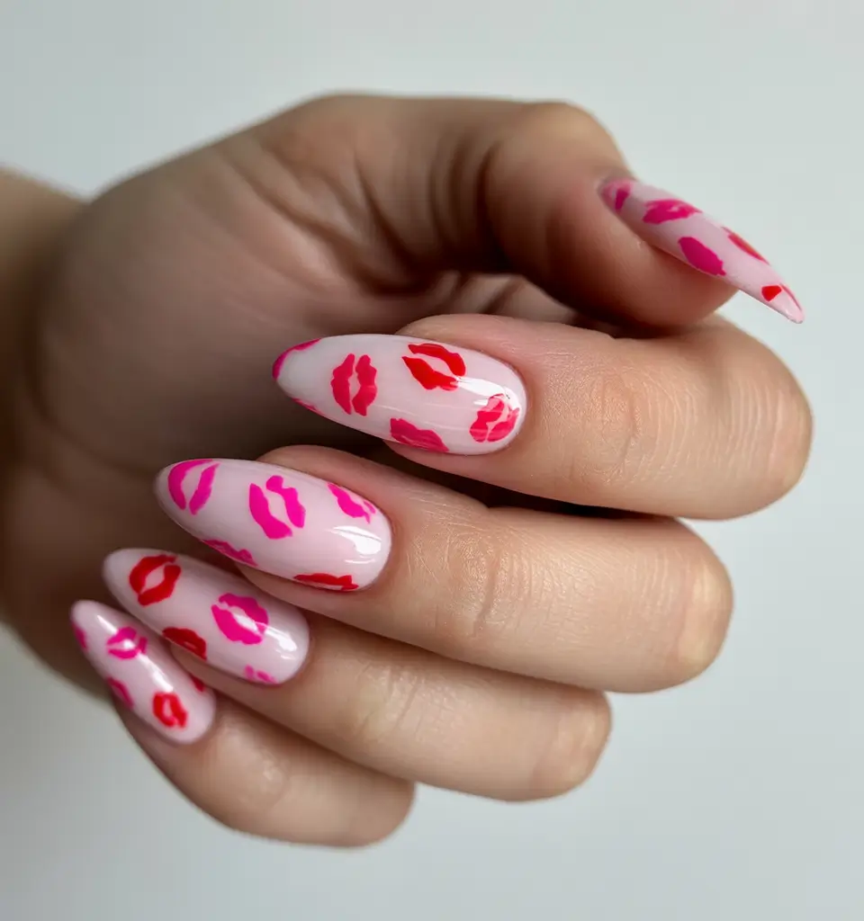 summer long nails ideas 2025+Kiss Me Summer