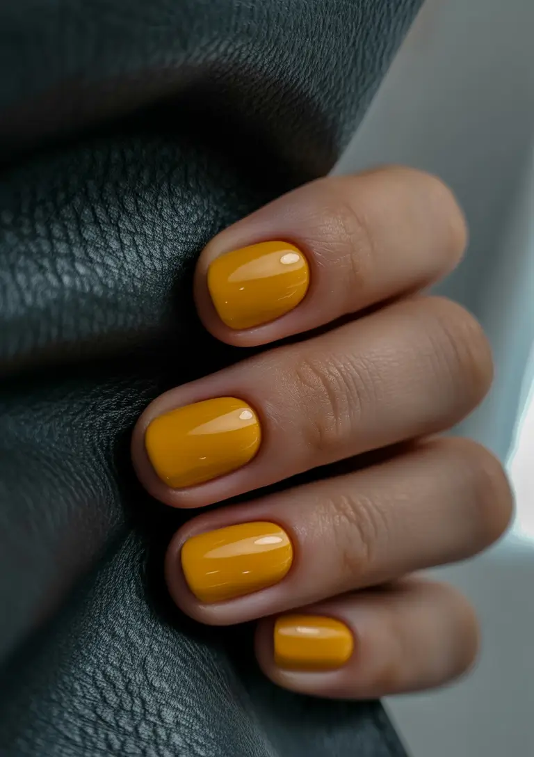summer round nails ideas 2025 Mustard Bold: The Unexpected Summer Neutral