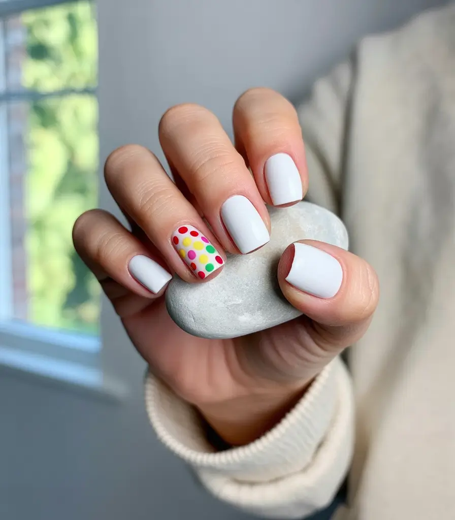 summer short acrylic nails ideas 2025 Color Pop Confetti