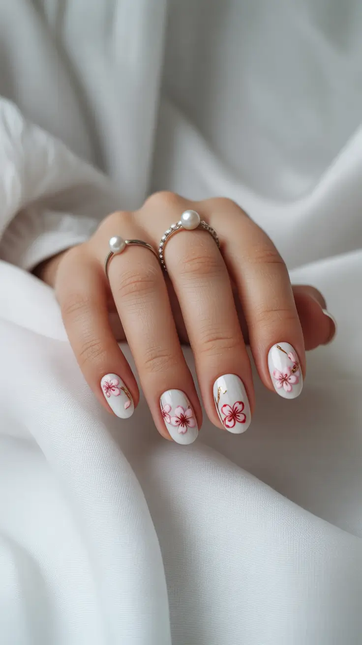 summer short acrylic nails ideas 2025 Cherry Blossom Whispers