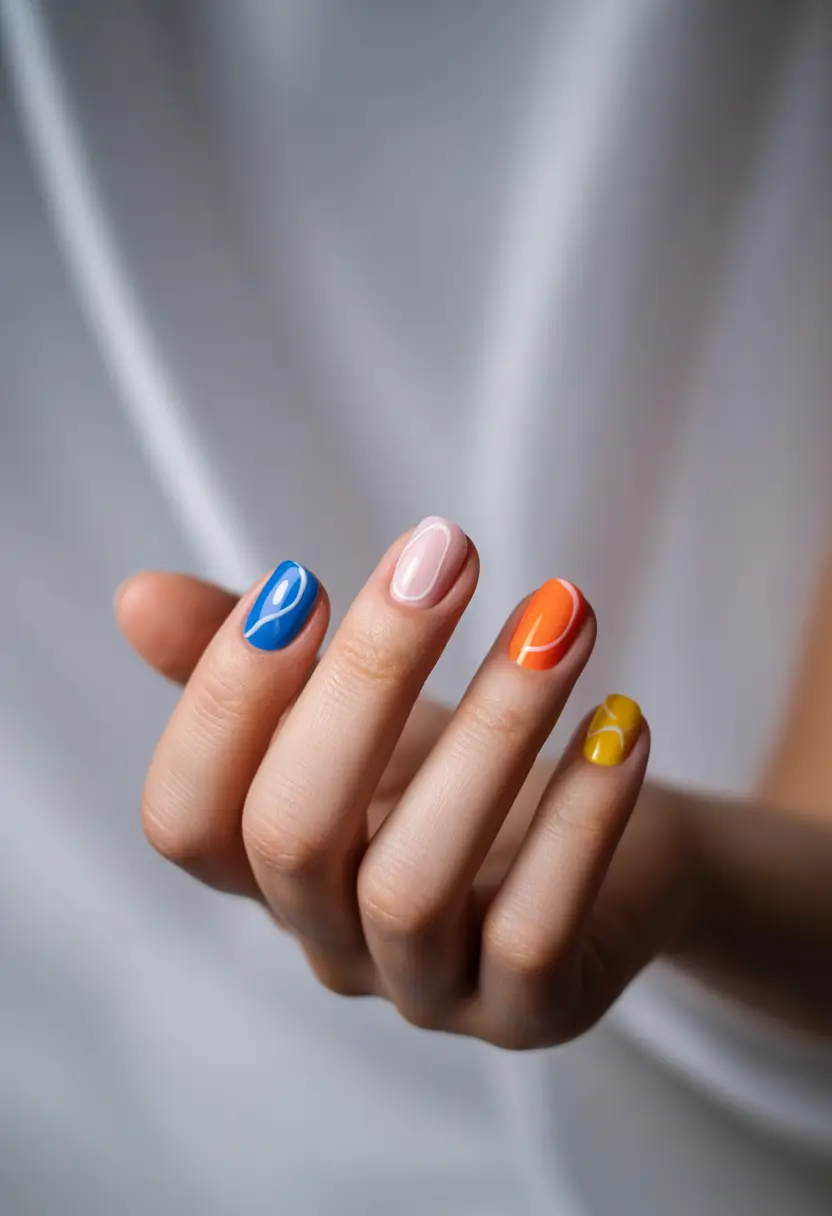 summer short acrylic nails ideas 2025 Primary Colors Primary Energy