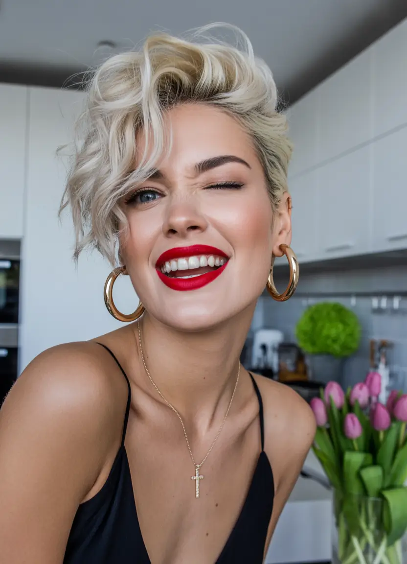 Summer Simple Hairstyle 2025: Effortless Looks Textured Blonde Pixie