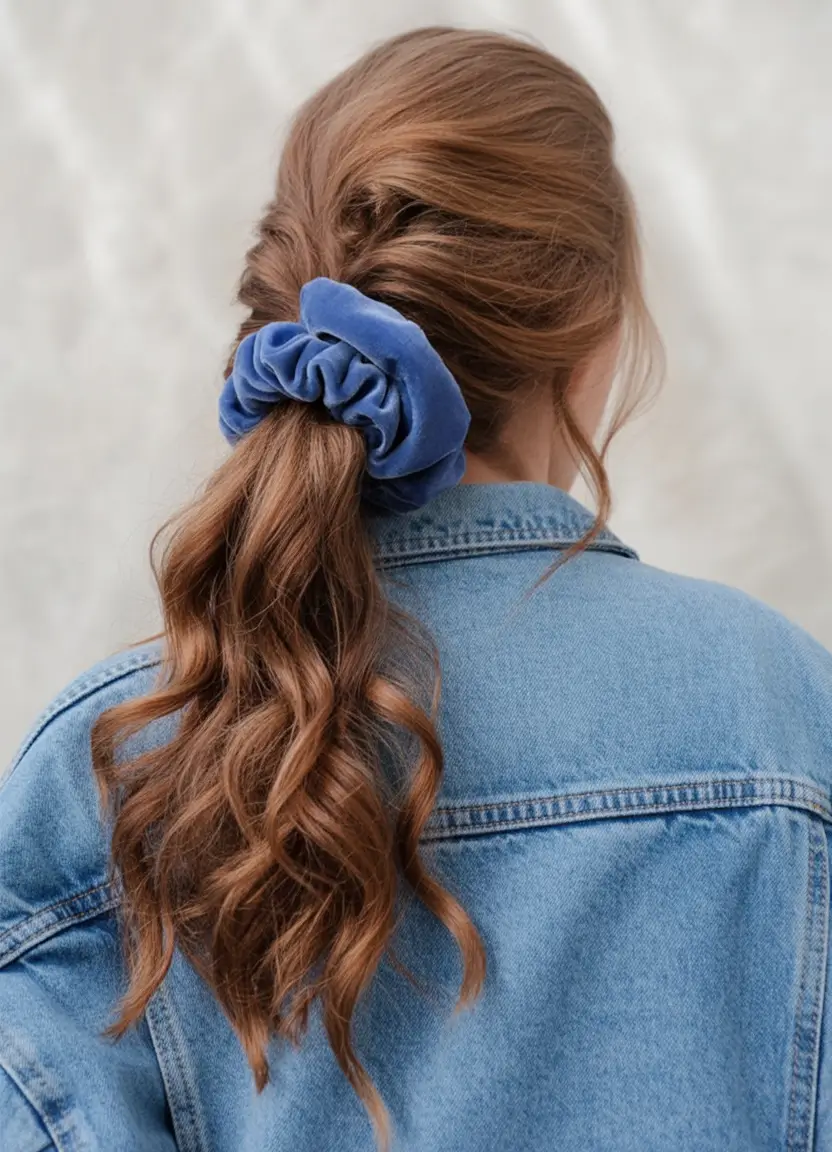 Summer Simple Hairstyle 2025: Effortless Looks Chic Scrunchie Low Ponytail