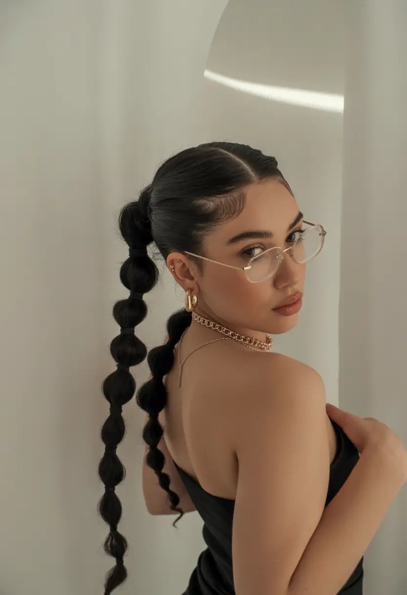 Summer Simple Hairstyle 2025: Effortless Looks Sleek Bubble Ponytail