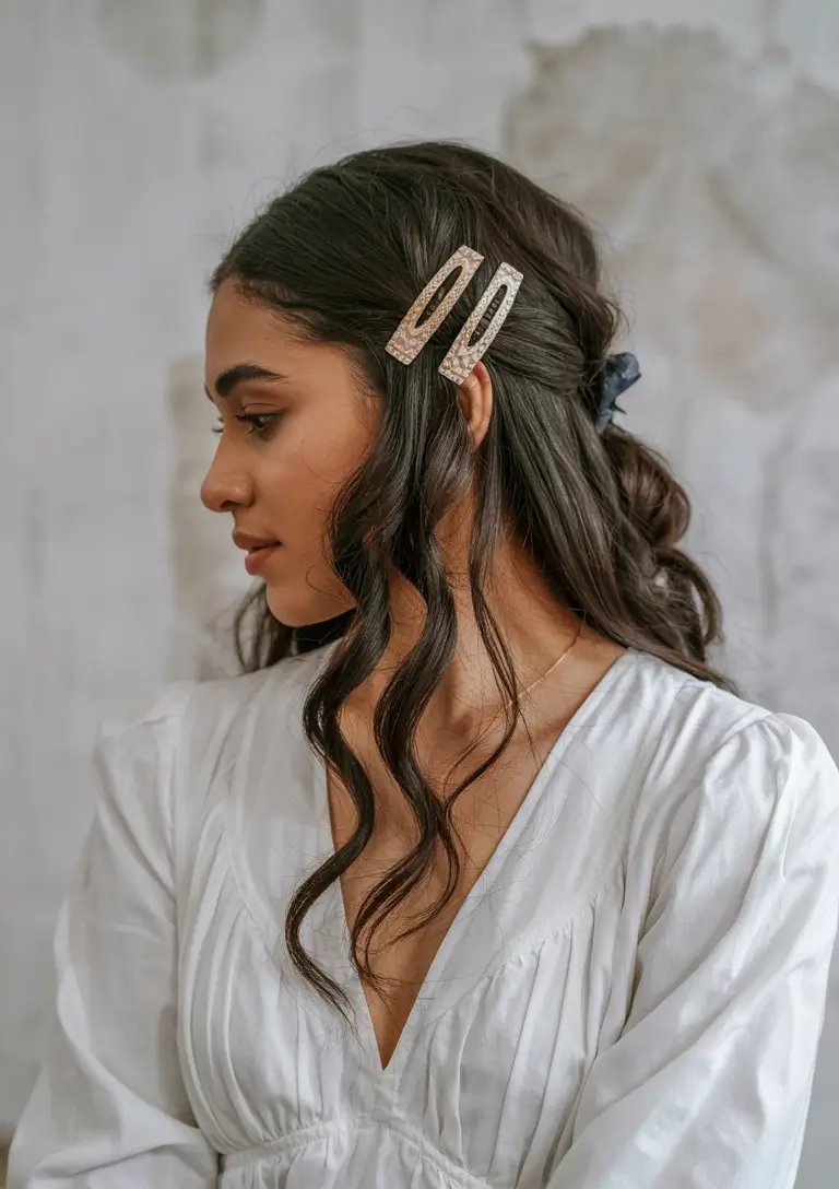 Summer Simple Hairstyle 2025: Effortless Looks Soft Waves with Statement Clips