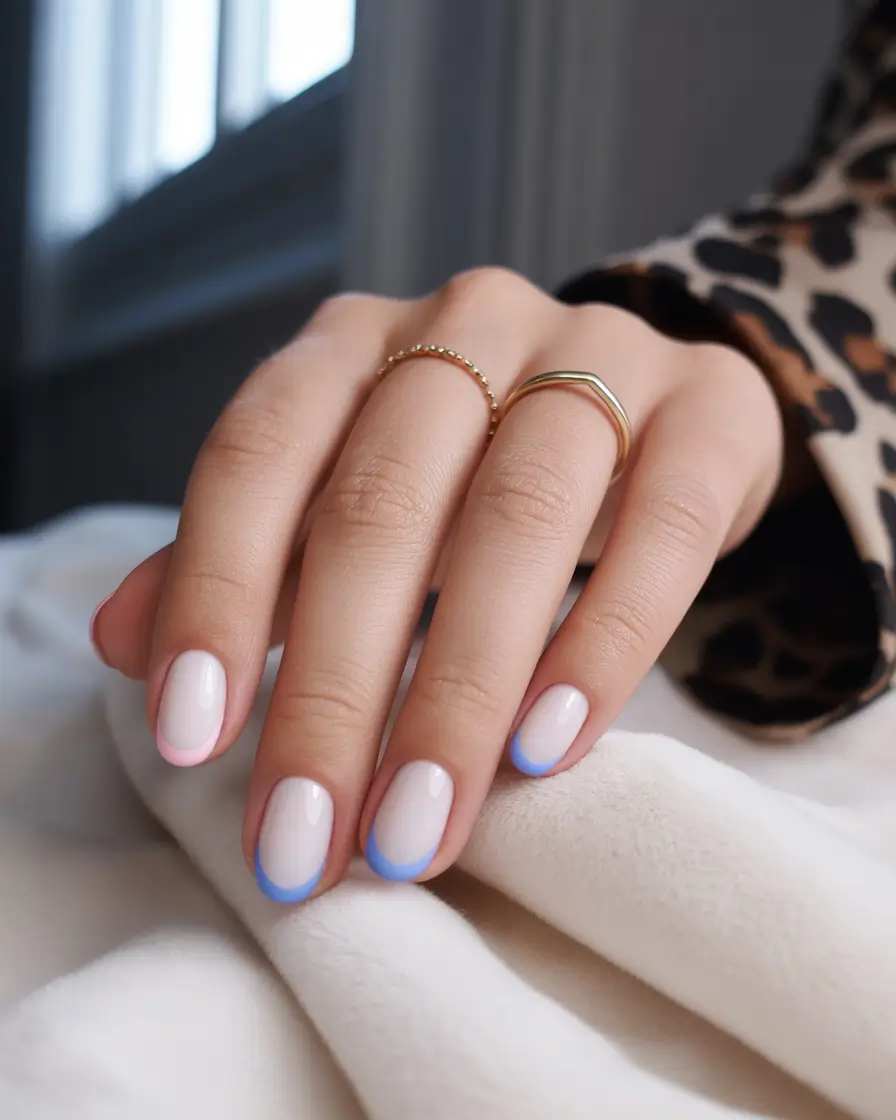 summer white nails ideas 2025 Whispers of Baby Blue and Cotton Candy Tips