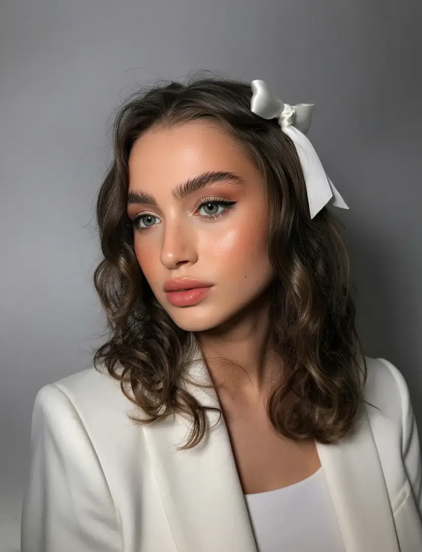 Trendy Medium-Length Hairstyles - Summer 2025 Ribboned Curls and Romantic Volume