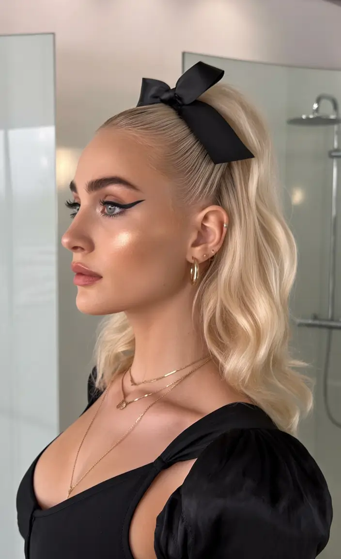 Trendy Medium-Length Hairstyles - Summer 2025 Voluminous Ribbon Pony