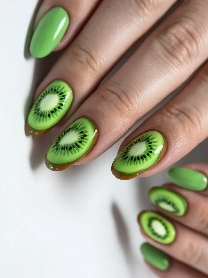 Tropical Fruit Nails ideas 2025 Glossy Kiwi Realness