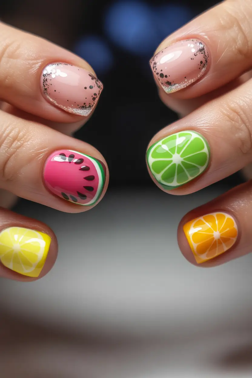 Tropical Fruit Nails ideas 2025 Fruit Salad But Make It Chic