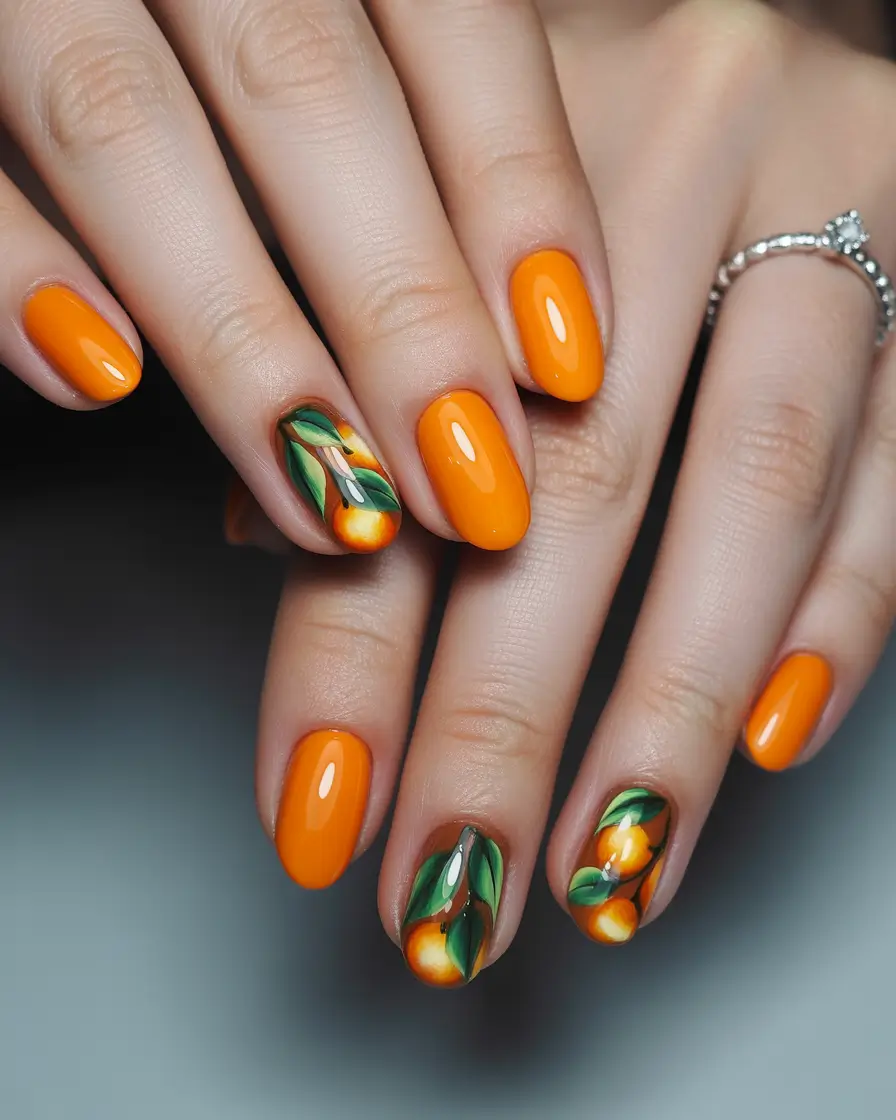 Tropical Fruit Nails ideas 2025 Mandarin Grove Magic