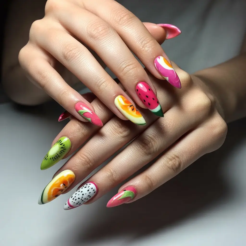 Tropical Fruit Nails ideas 2025 Full Fruit Fantasy