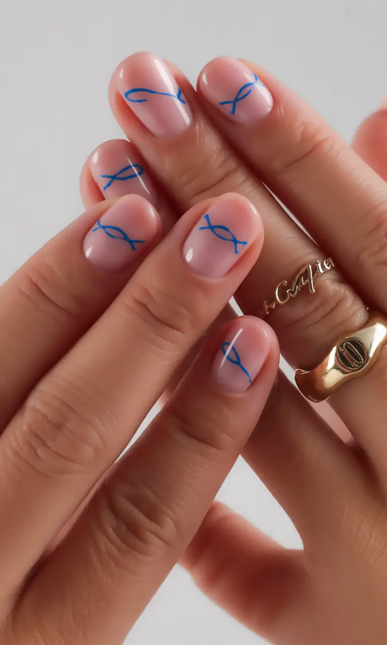 vacation nails ideas 2025+Minimalist Waves for a European Summer