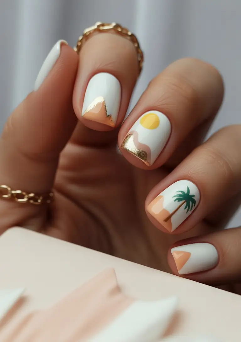 vacation nails ideas 2025+Desert Meets Minimalist Escape