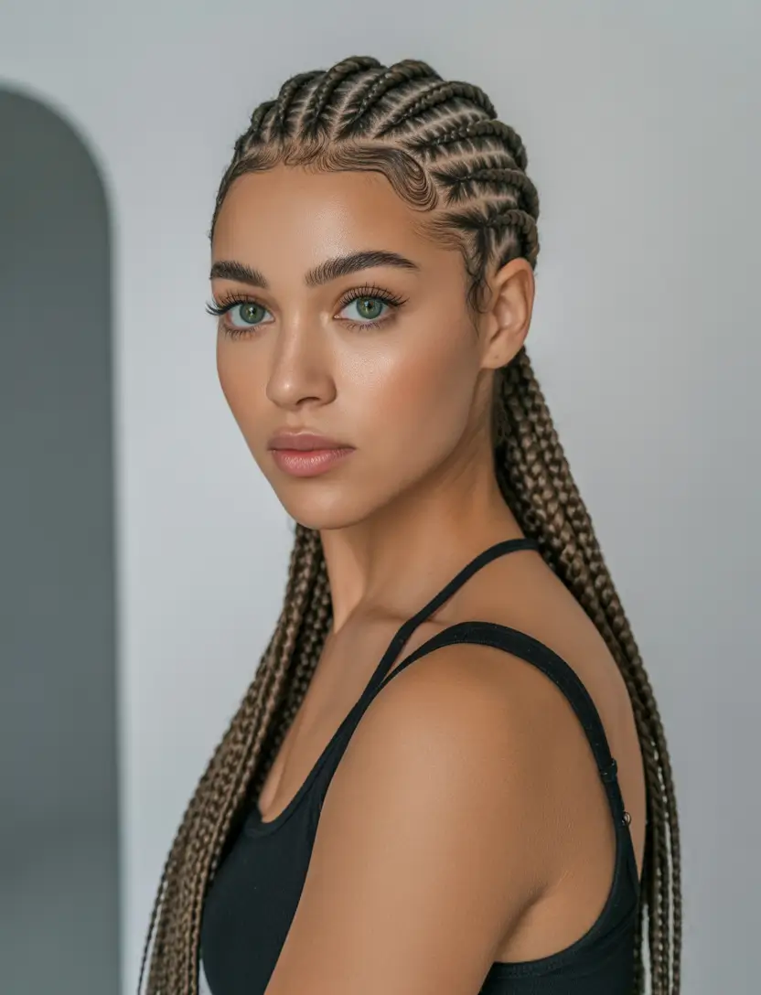Volleyball Hairstyles for Summer 2025: Sporty Styles Intricate Cornrow Braids