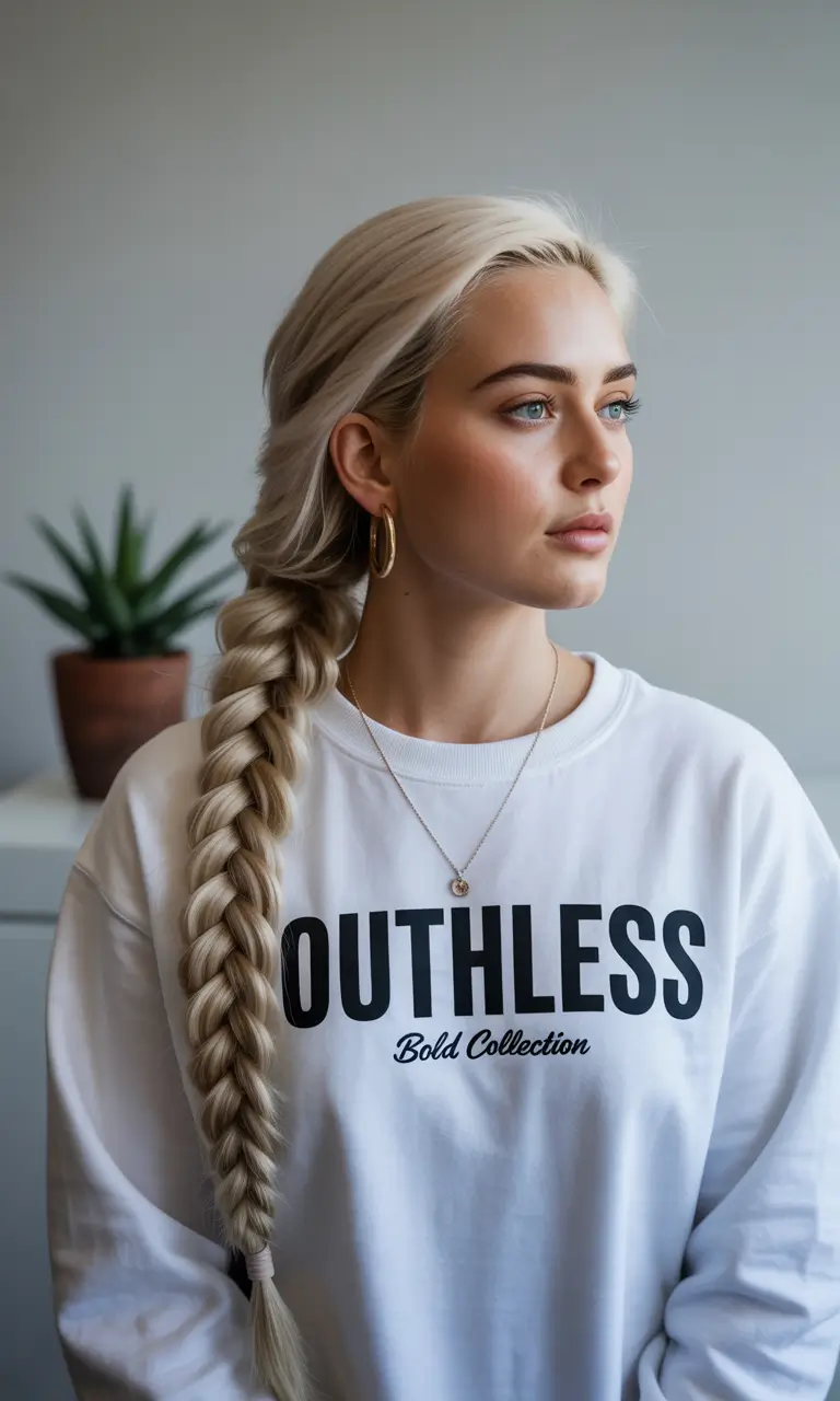 Volleyball Hairstyles for Summer 2025: Sporty Styles Thick Side Braid