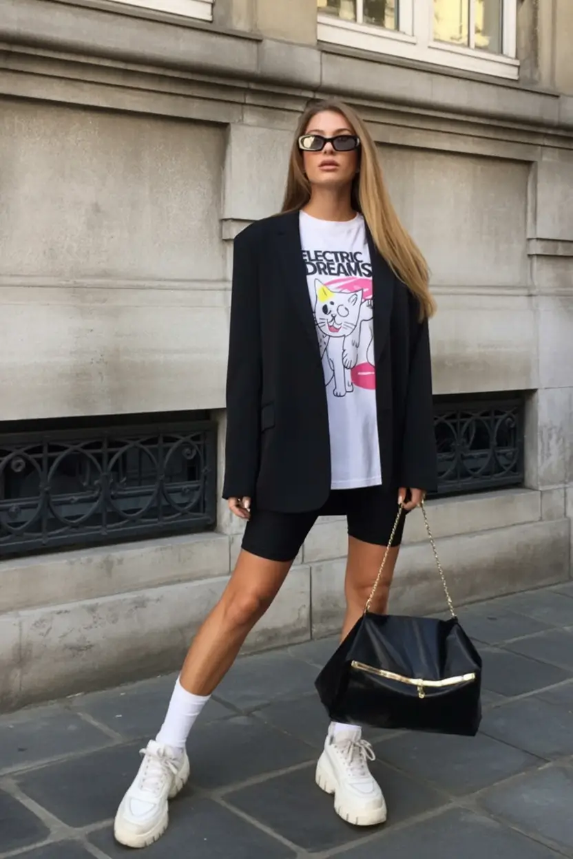 wardrobe ideas for june 2025 Graphic Tee Chic With a Side of Sneakers