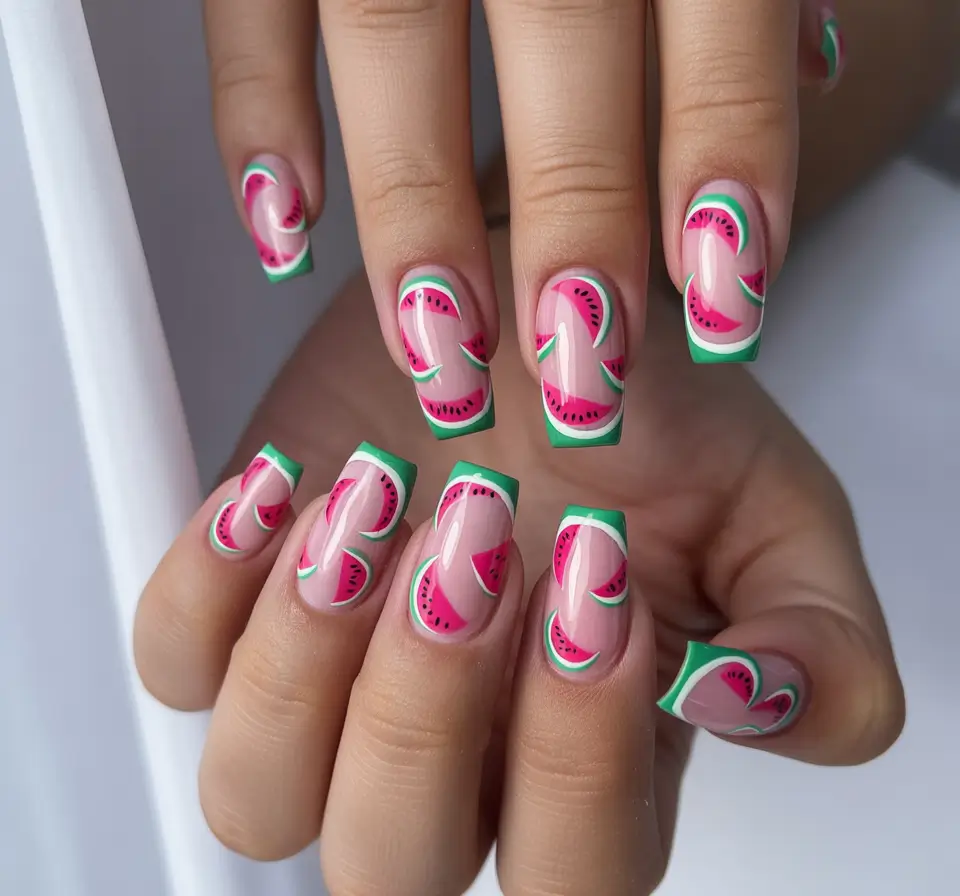 watermelon nails ideas 2025 Full Slice Fantasy