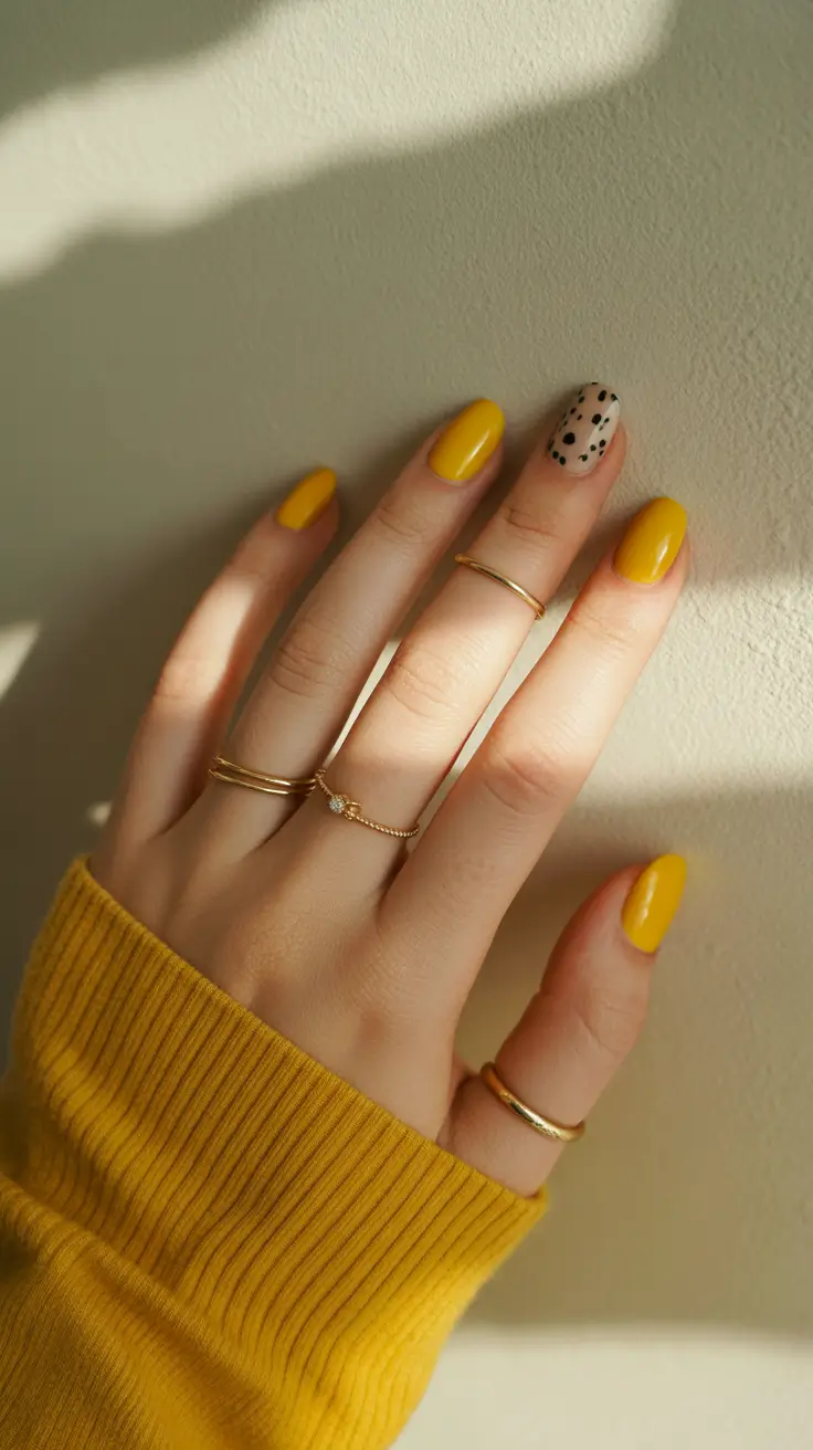yellow summer nails ideas 2025 Playful Sunbeam with a Twist