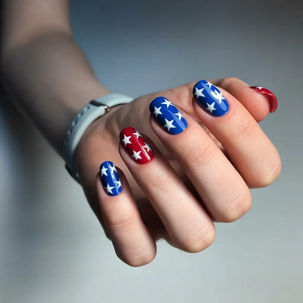 4 of july nails designs ideas 2025 All-American Star Parade