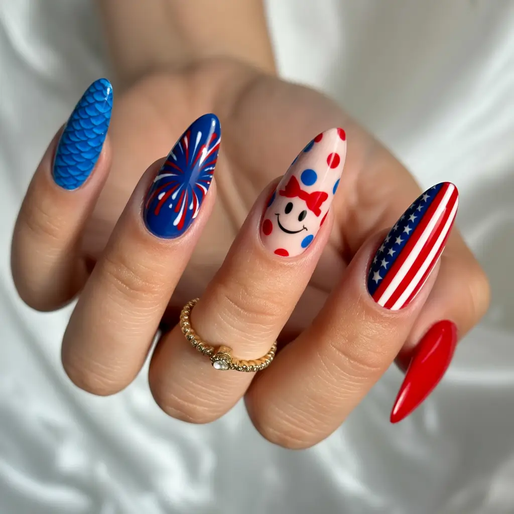 4 of july nails designs ideas 2025 Funfair Americana With a Twist