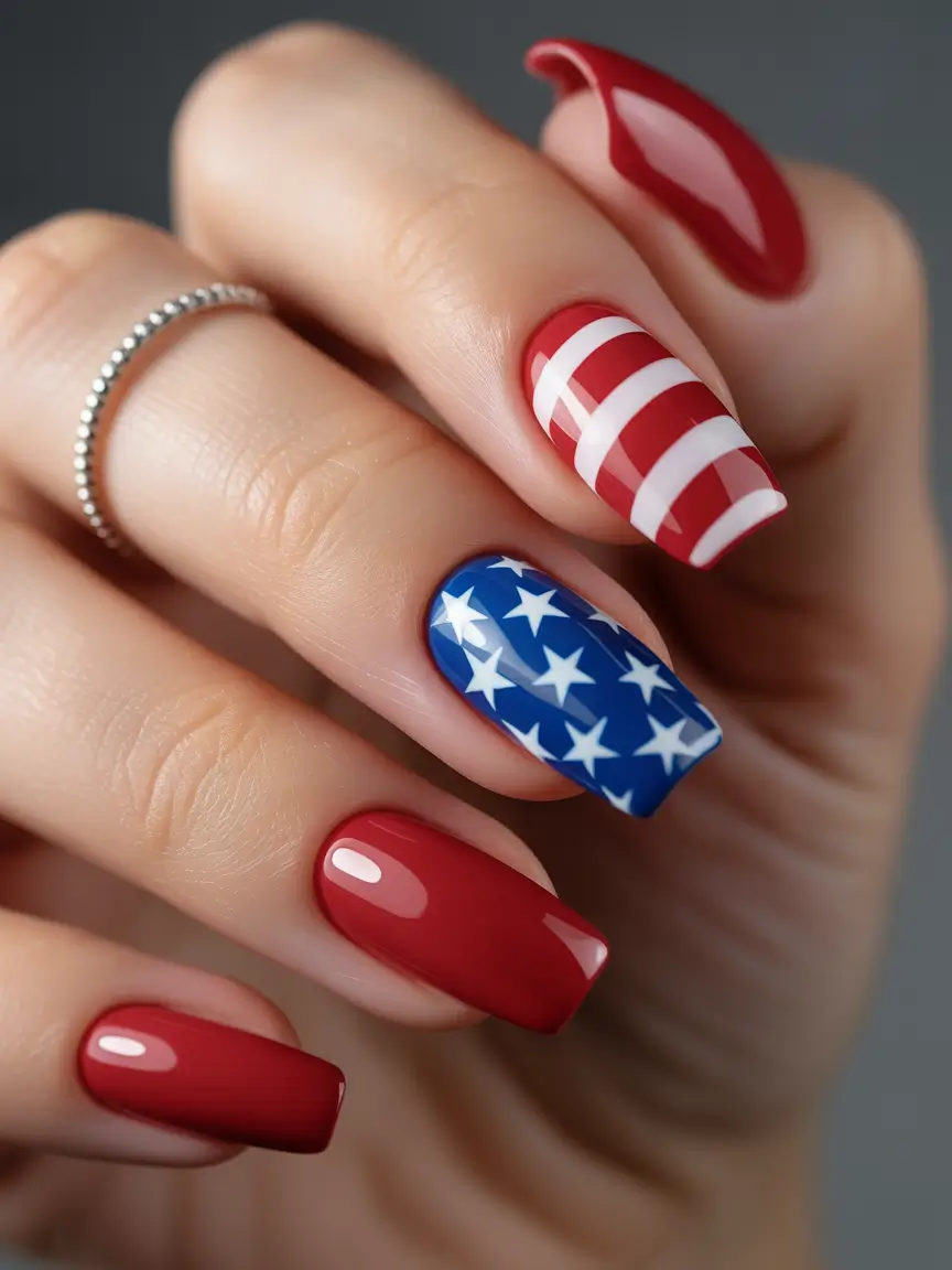 4 of july nails designs ideas 2025 Stars, Stripes, & That Classic Americana Pop