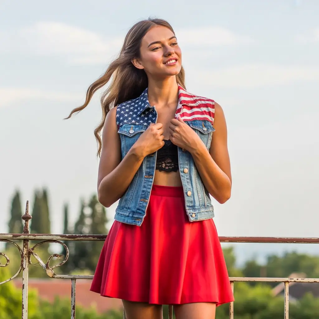 4 of july outfits ideas 2025 Lace-Meets-Denim-Americana-Remix