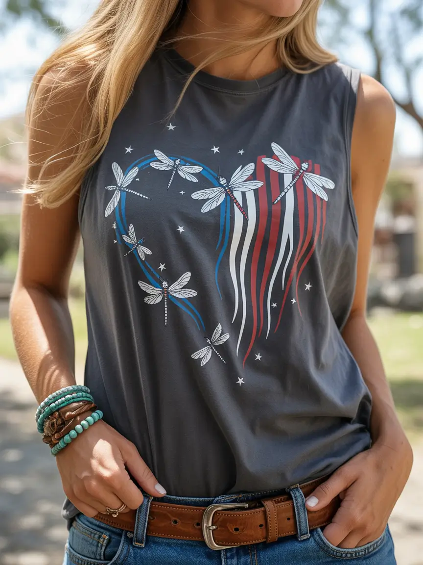 4 of july outfits ideas 2025 Boho-Fireflies-Dragonfly-Heart