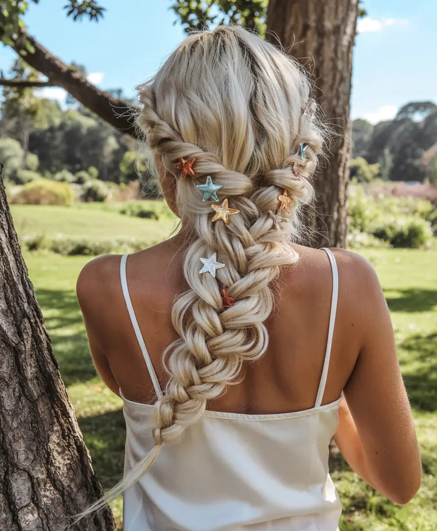 4th of july hairstyles ideas 2025 Starry Braid Fantasy