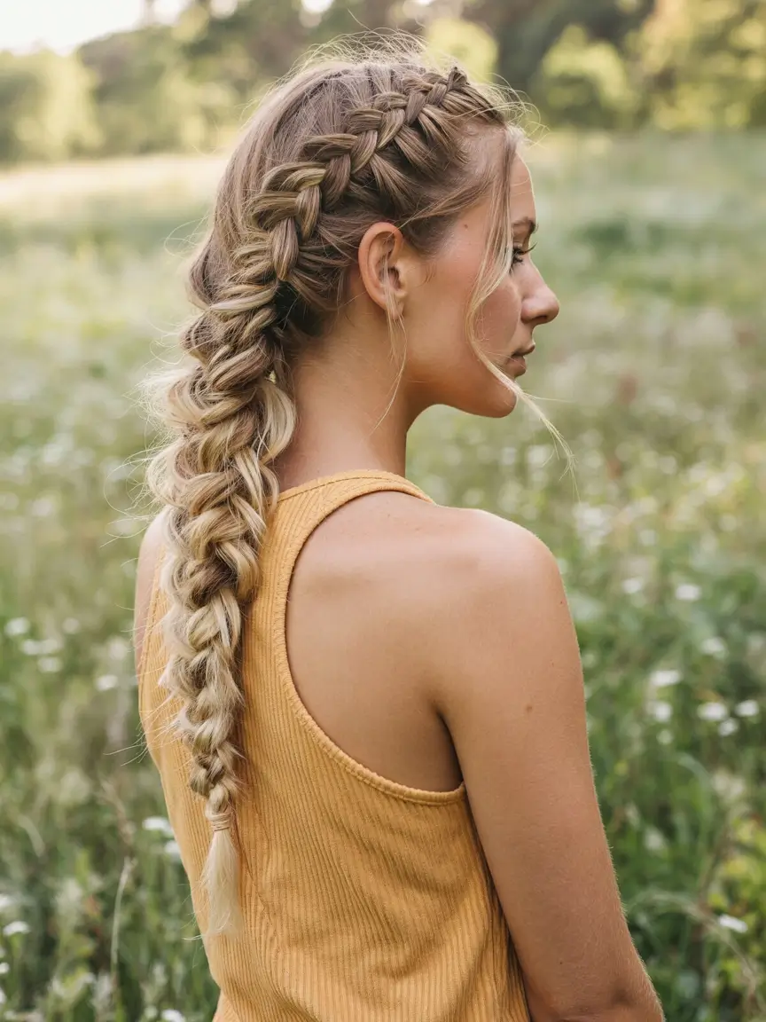 4th of july hairstyles ideas 2025 Side Braids and Meadow Vibes