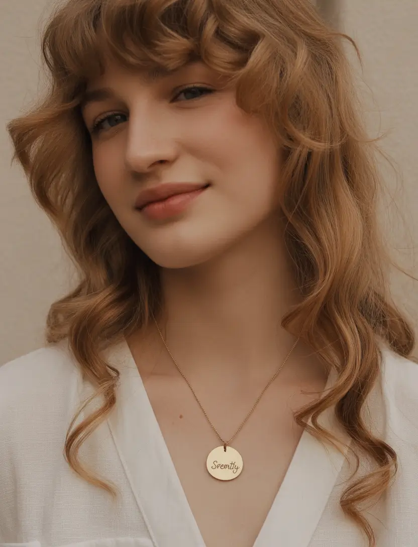 August hair color Copper Curls with Soft Fringe