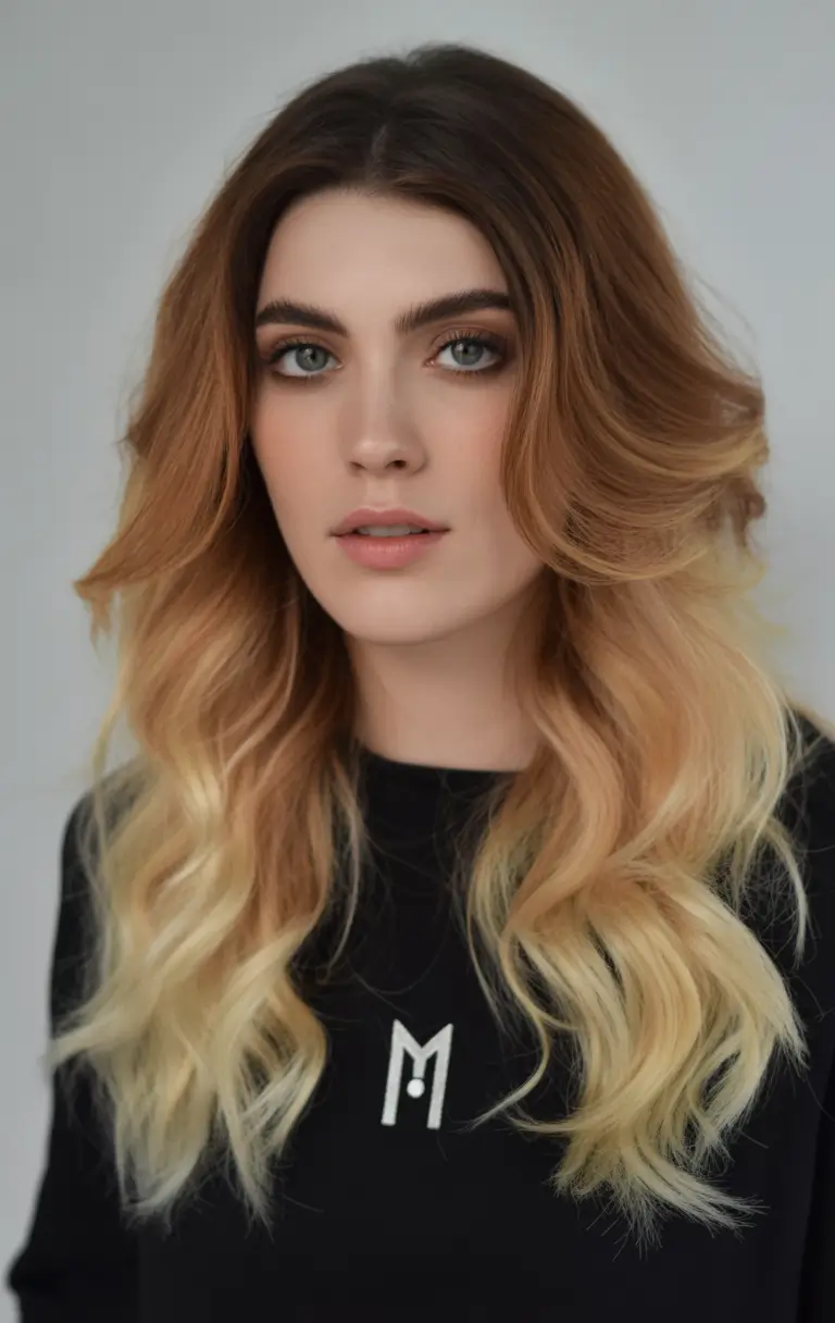 August hair color Dimensional Caramel Waves for Long Layers