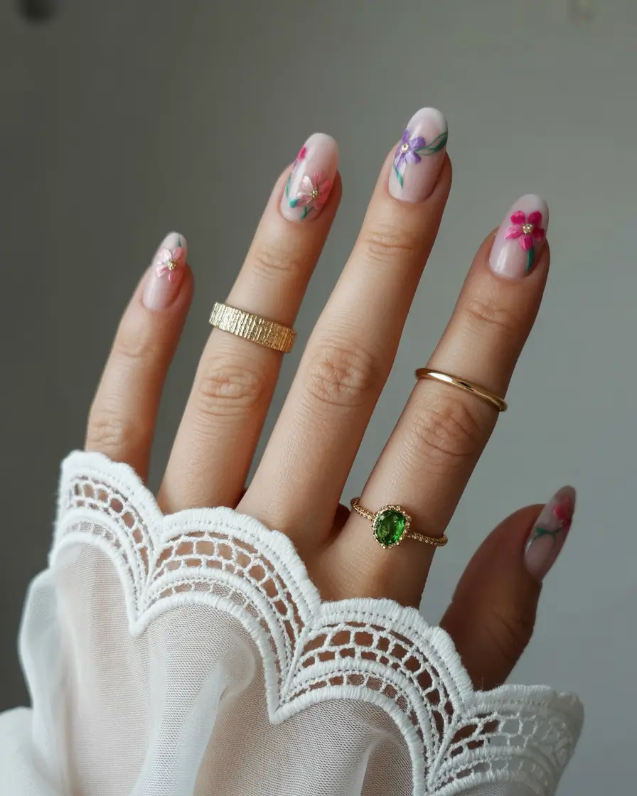 August nails color Botanical Petal Tips