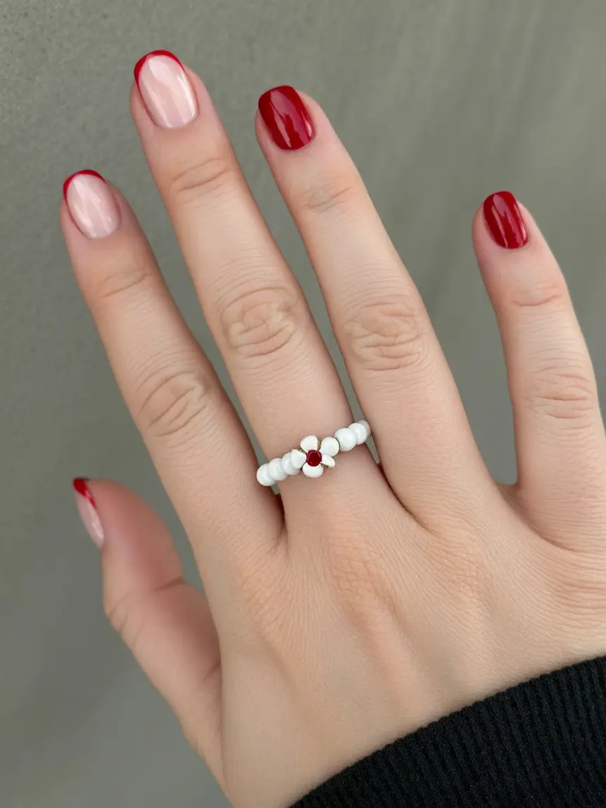 Reverse-French-with-Crimson-Tips+August-Nails-Color-Ideas-2025