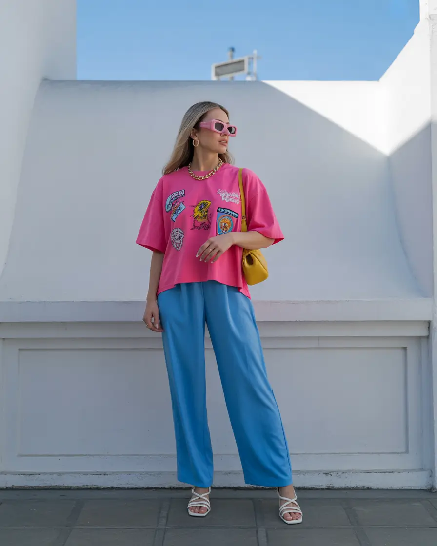 August outfits Playful Color Blocking with Retro Cues