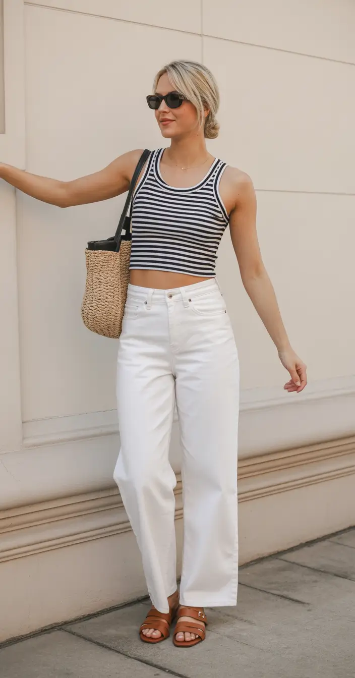 August outfits Stripes, Straw, and Seaside Simplicity