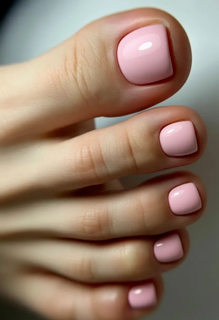 Cotton Candy Soft Pink+August Toe Nails Ideas 2025