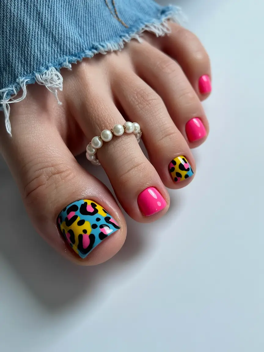 Neon Pop Safari+August Toe Nails Ideas 2025