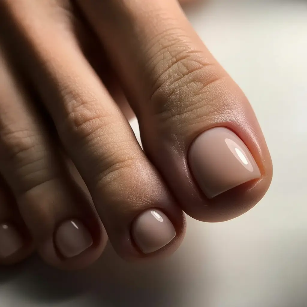 Milky Nude Simplicity+August Toe Nails Ideas 2025