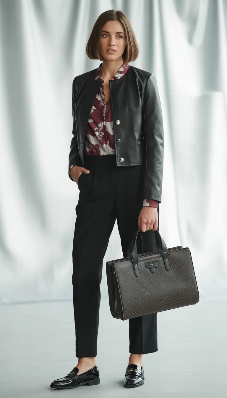 autumn outfits ideas 2025 Leather Light with Structured Intent