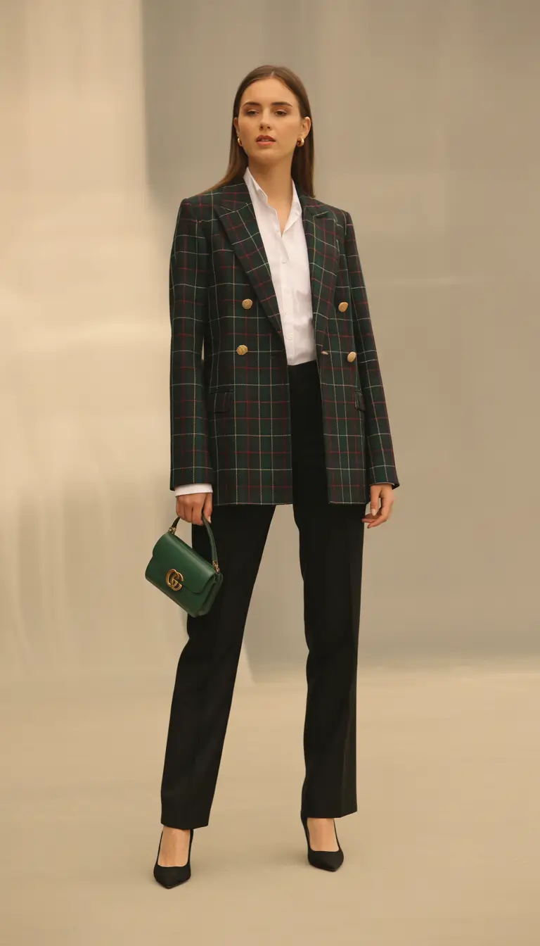 autumn outfits ideas 2025 Heritage Plaid Meets Parisian Prep