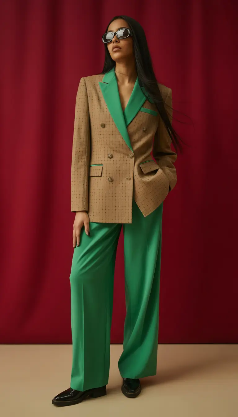 autumn outfits ideas 2025 Retro-Futurism in Emerald and Earth