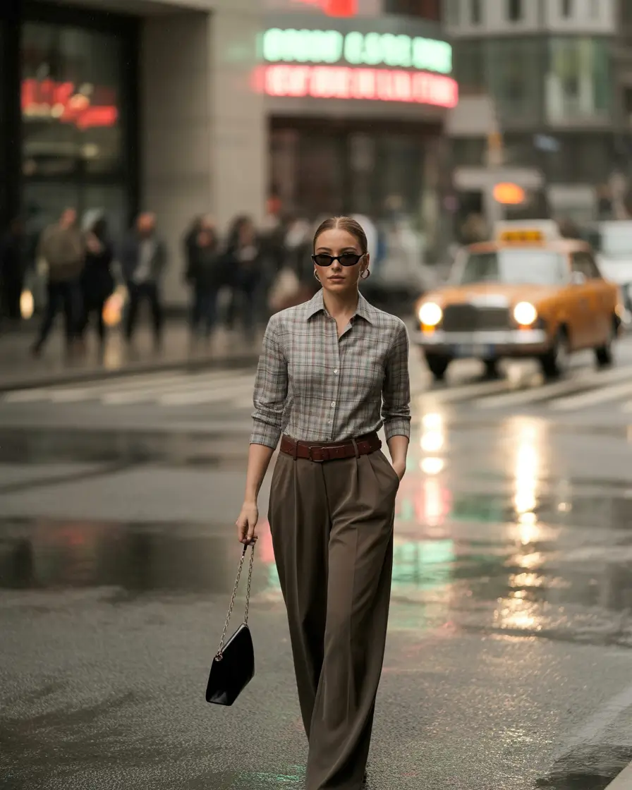 autumn outfits 2025 Rainy Day Luxe in Motion