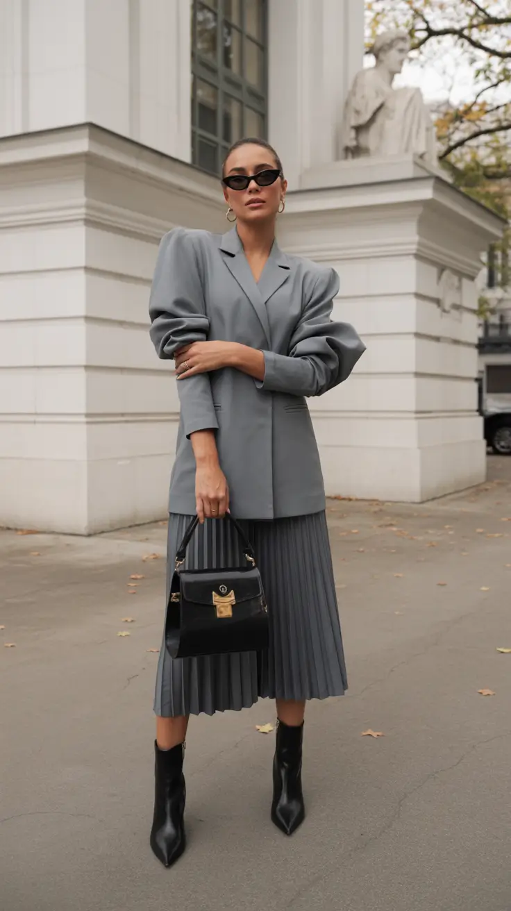 autumn outfits 2025 Architectural Grey Monochrome