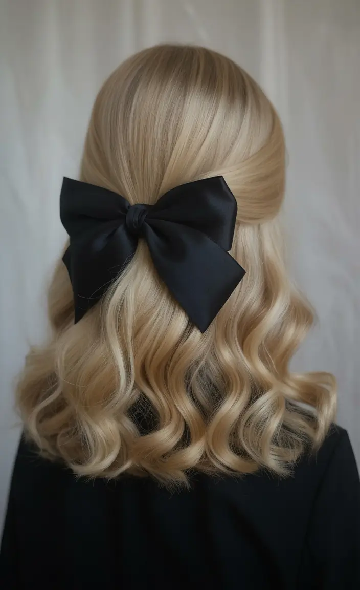 back to school hairstyles - fresh ideas 2025 Retro Waves with Bold Bow