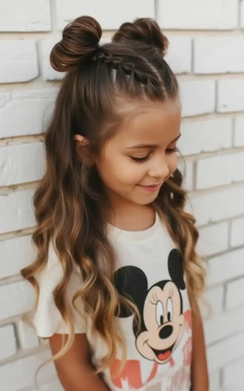 back to school hairstyles - fresh ideas 2025 Crown Cornrow Buns with Loose Waves