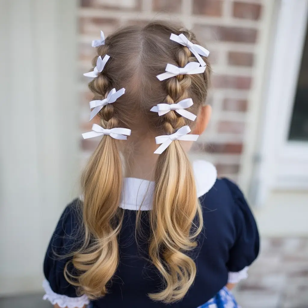 back to school hairstyles - fresh ideas 2025 Ribbon Ladder Braids