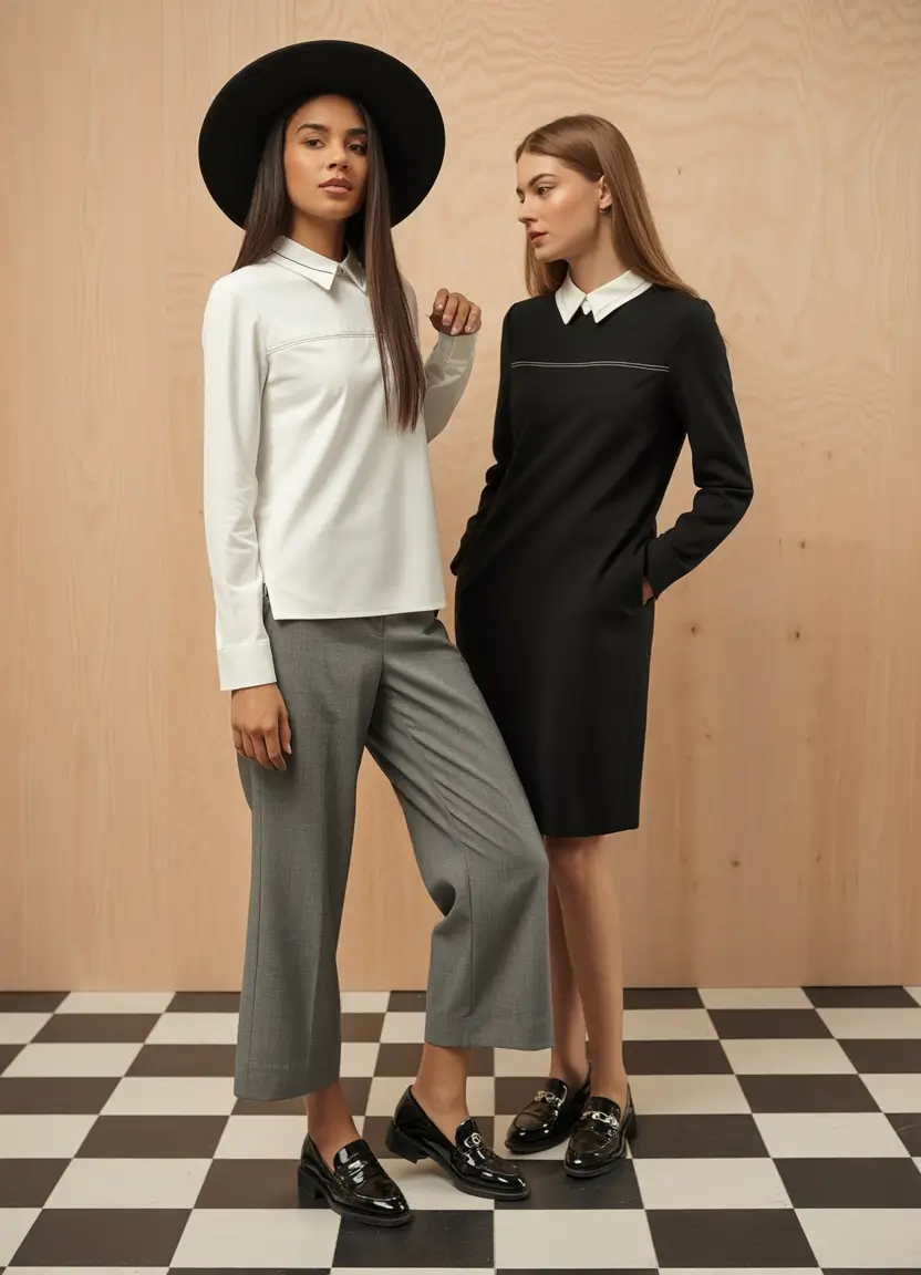 back to school outfits - cute ideas 2025+Timeless Monochrome: Black, White & Unapologetically Smart