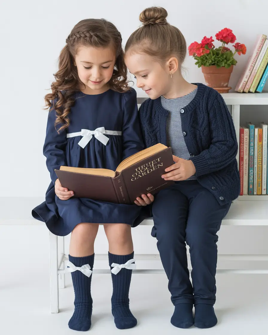 back to school outfits - cute ideas 2025+Navy Knits and Reading Nooks
