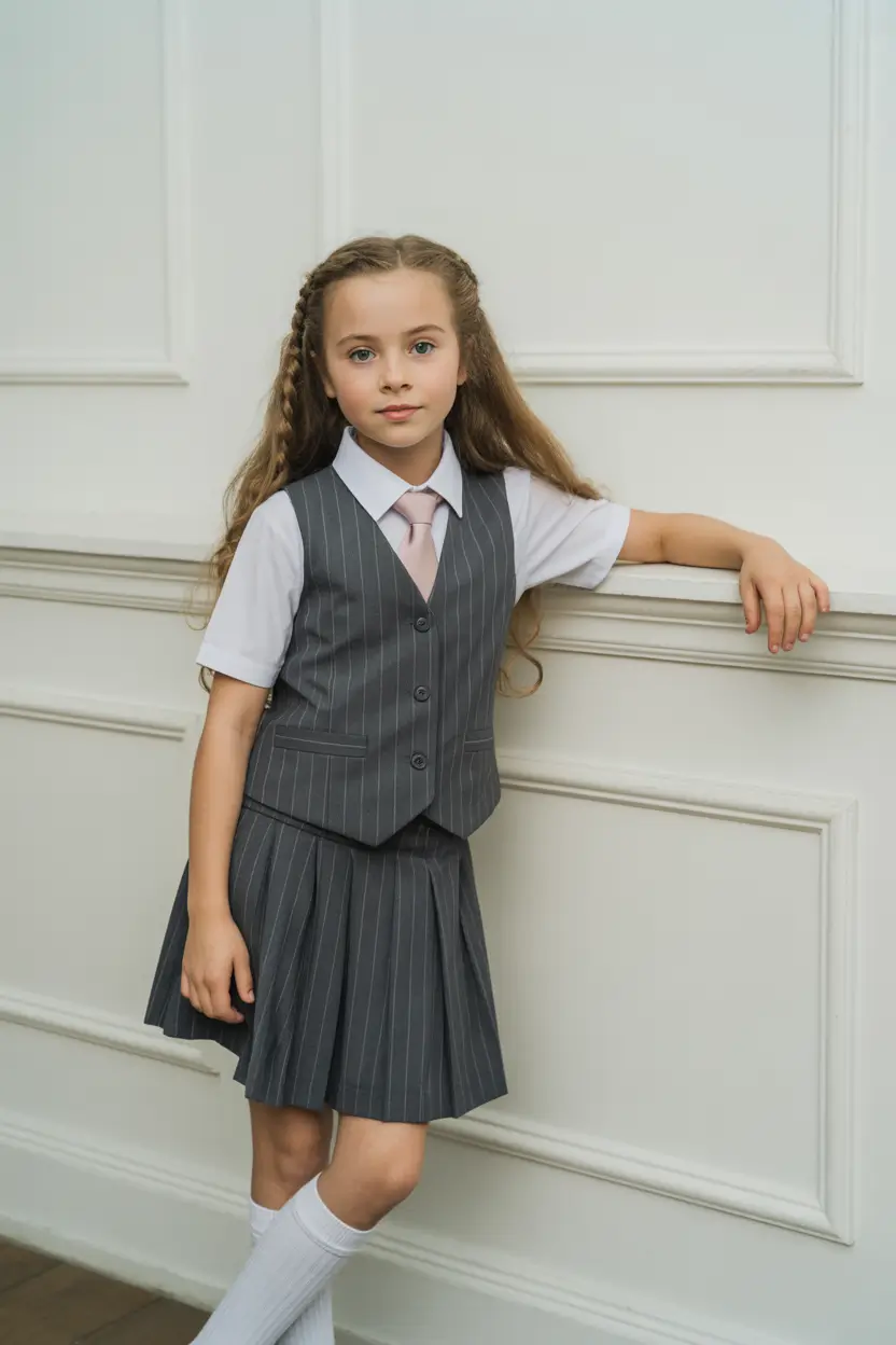back to school outfits - cute ideas 2025+Pinstripe and Pint-Sized Perfection